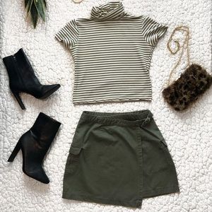 Olive cargo skirt